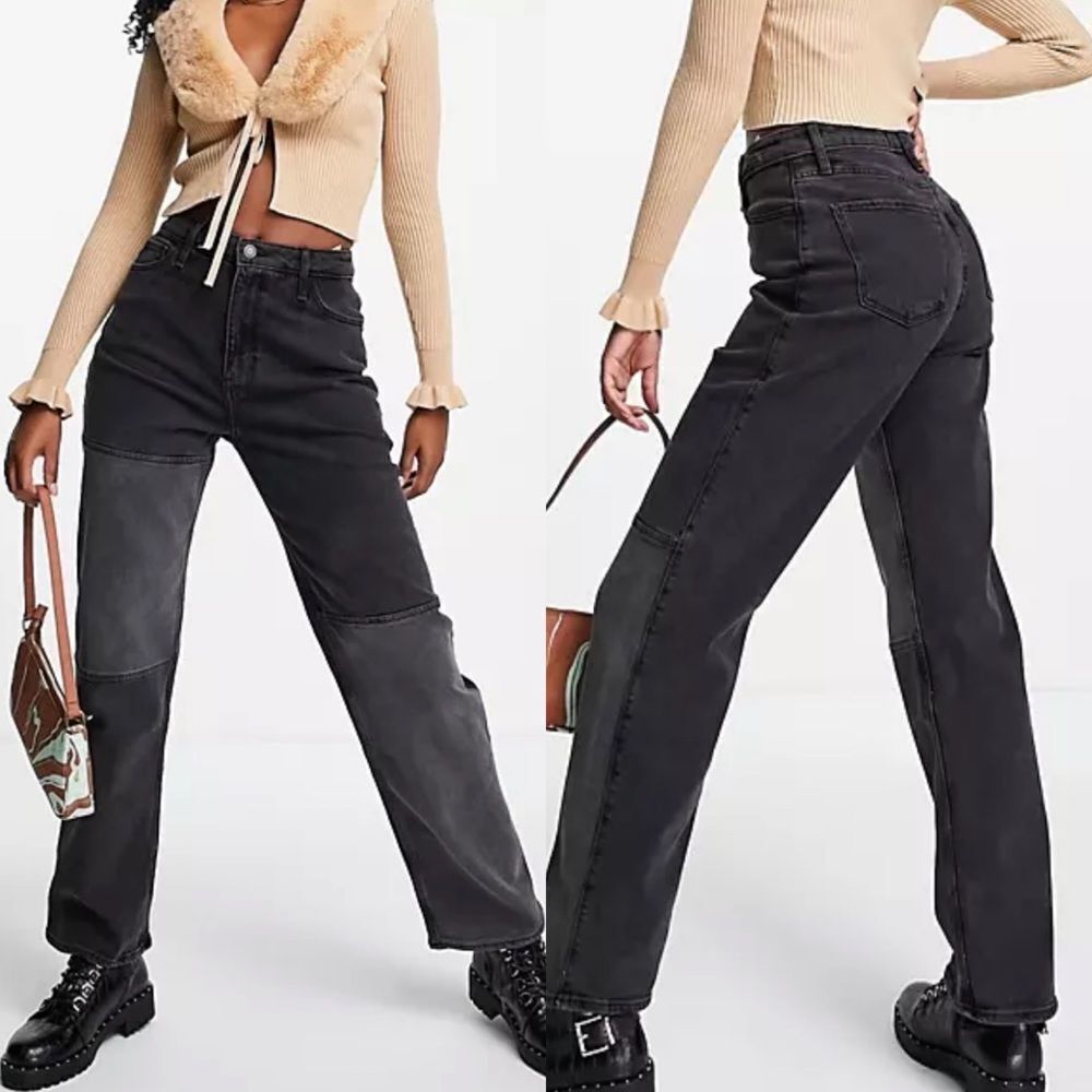 Hollister ultra high rise dad jean vintage stretch black